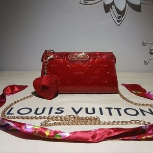 Louis Vuitton Monogram Red Vernis Trousse Crossbody Pouch.